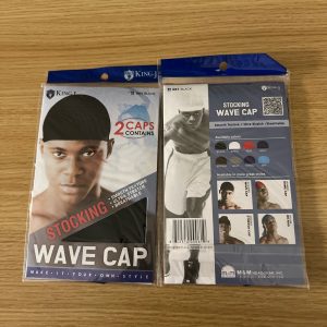 King J Stocking Wave Cap Black, 2 Caps